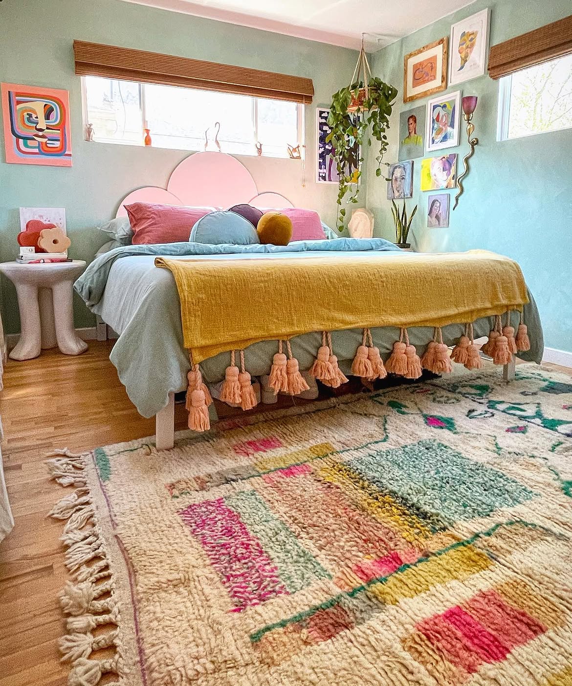 Living Room styled with an Ettilux handwoven rug in Paris, FR