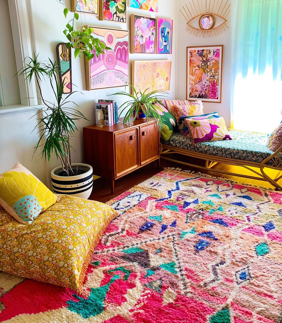 Reading Nook styled with an Ettilux handwoven rug in London, UK